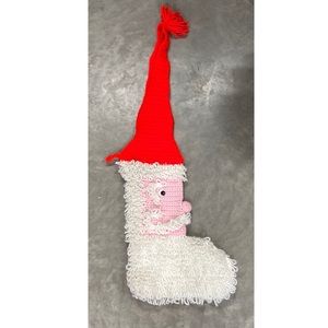 VINTAGE Knit Loopy Santa Stocking 1970’s